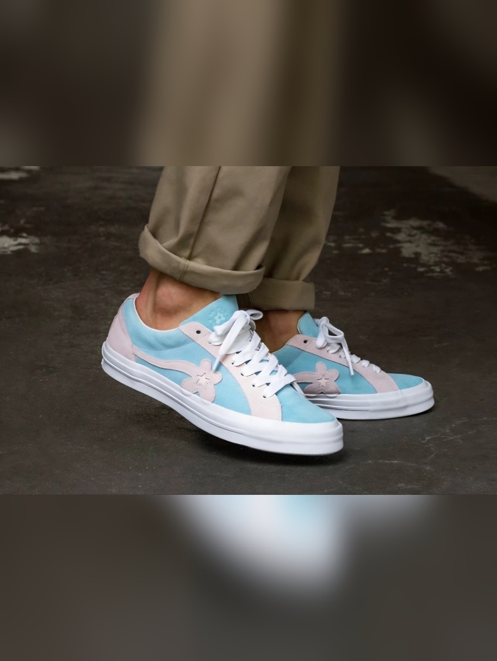 Converse X Golf Le Fleur Pastel Blue & Pink Low-Top Sneakers